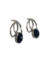 R sterling blue sapphire earrings