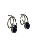 R sterling blue sapphire earrings