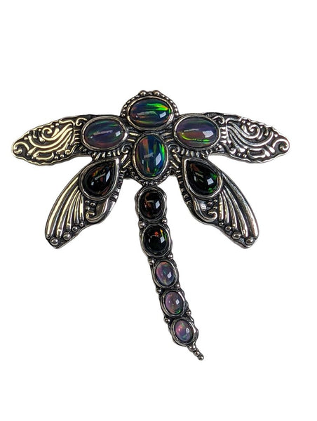 R sterling opal dragonfly ring