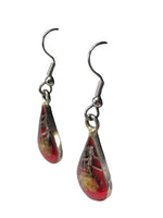 Sterling resin flower teardrop earrings