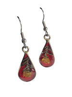 Sterling resin flower teardrop earrings