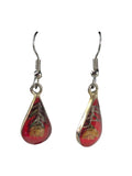 Sterling resin flower teardrop earrings