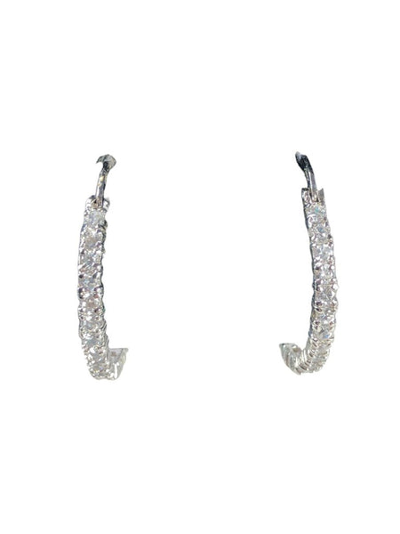 Sterling multi stone hoop earrings