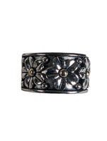 R sterling 14k flower ring