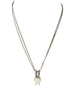 Sterling Druzy Necklace w/ 2-Tone Chain