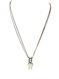 Sterling Druzy Necklace w/ 2-Tone Chain