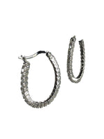 SS Multi Stone Hoop Earrings