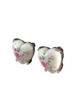 Costume Heart Earrings w/ Roses