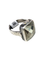 SS Faceted Rectangle Ring