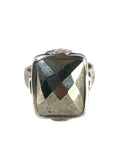 SS Faceted Rectangle Ring