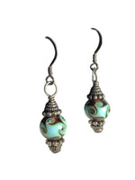 SS Glass Bead Swirl Earrings