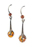 Sterling dropped ball stone earrings