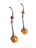 Sterling dropped ball stone earrings