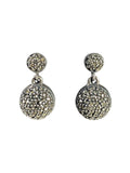 SS Marcasite 1/2 Ball Earrings