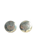 SS Stamped Hot Air Balloon Button Earrings