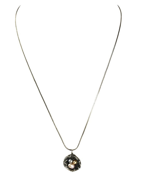 Sterling Birds Nest Necklace