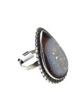 SS Teardrop Druzy Ring