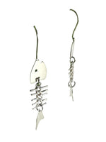 Sterling fish skeleton earrings