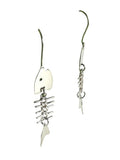 Sterling fish skeleton earrings