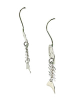 Sterling fish skeleton earrings