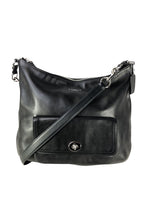 Leather zip top crossbody w/ front pocket