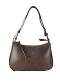 Italian leather zip top handbag