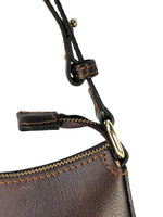 Italian leather zip top handbag