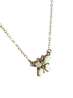 14K Butterfly necklace w/ stones