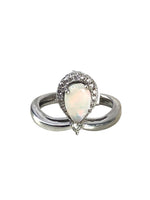 Sterling stone teardrop ring