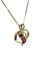 Sterling vermeil heart necklace w/ stones