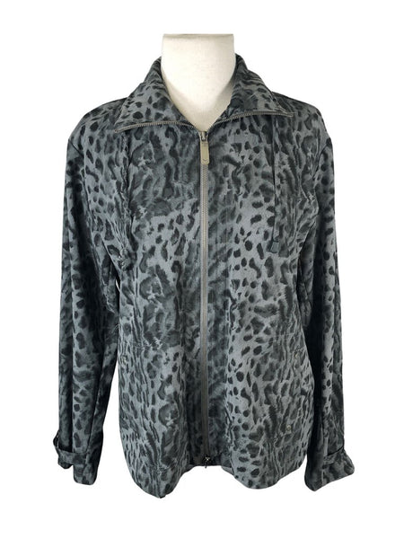 R Zenergy animal print zip front jacket