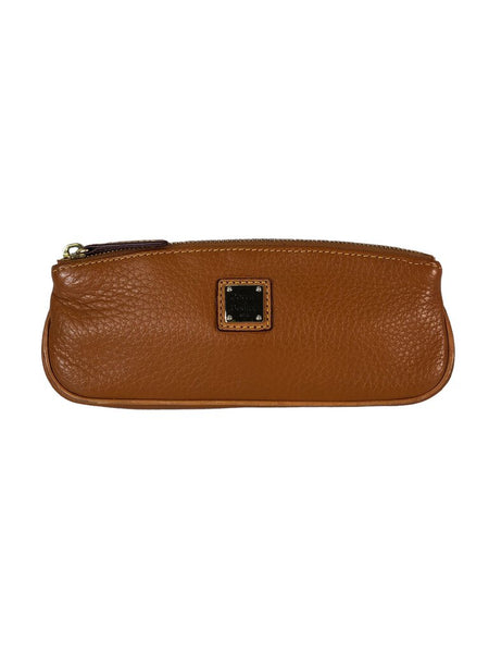 R Zip top leather pouch