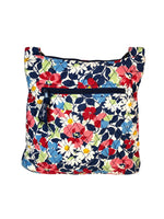 R Quilted floral zip top crossbody