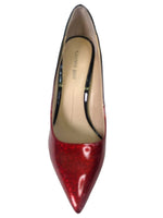 R Red Glittery Pointed Toe Heel