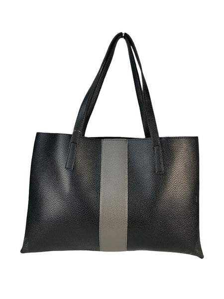 R Vegan bold stripe tote