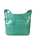 R Moc croc zip top handbag