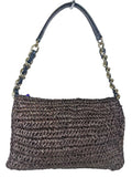 R Straw Woven Clutch