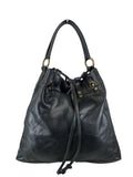 R Leather o-ring handbag