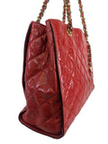 R Quilted Leather Charm Bag