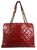 R Quilted Leather Charm Bag