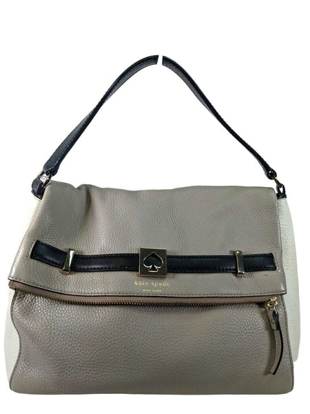 R Pebbled Leather Shoulder Bag