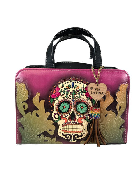 R Vegan sugar skull handbag