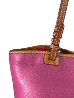 R Pebble leather triple entry handbag