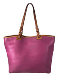 R Pebble leather triple entry handbag