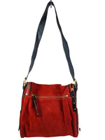 R Signature Suede Zip Top Crossbody