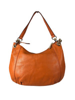 R Pebble leather zip top convertible handbag w/ tassel