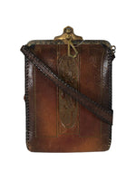 R Tooled leather Arts & Crafts Handbag