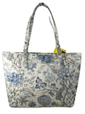 R embossed leather shoulder floral print