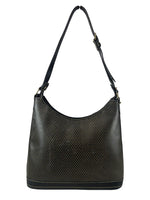 R Dotted zip top handbag