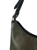 R Dotted zip top handbag